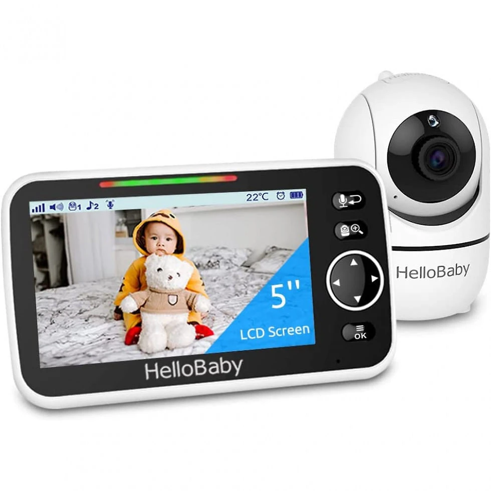 Baba Eletrônica com Visão Noturna e Áudio, HelloBaby HB65501, Branca