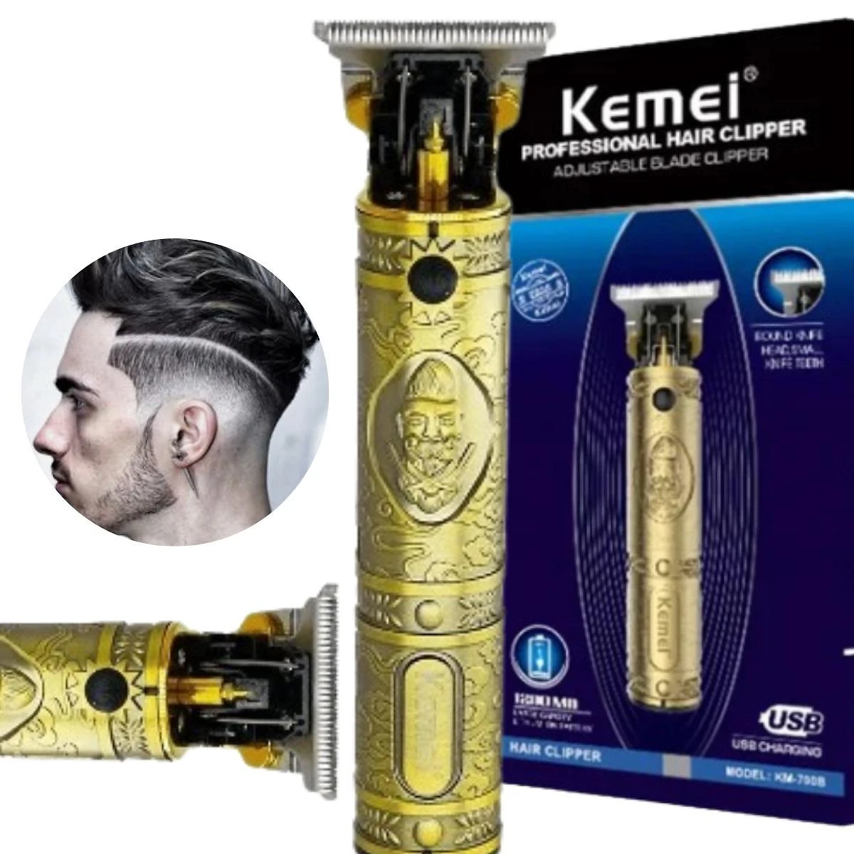 Miniatura Maquina Cortar Cabelo Bateria Recarregável Via Usb Cor