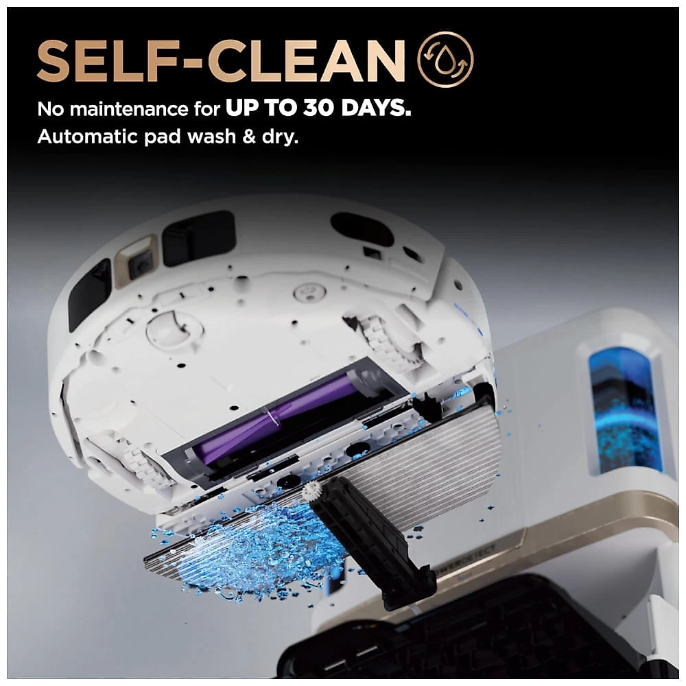 Robô Aspirador e Mop Shark PowerDetect 2 em 1 Base Auto Esvazia 60 Dias Navegação LiDAR Branco 120V