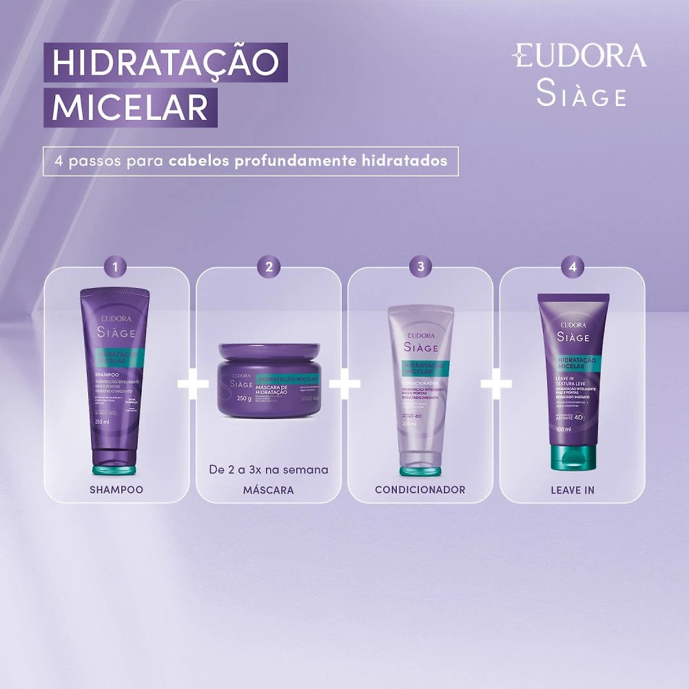 Shampoo Eudora Siàge Hidratação Micelar 250ml