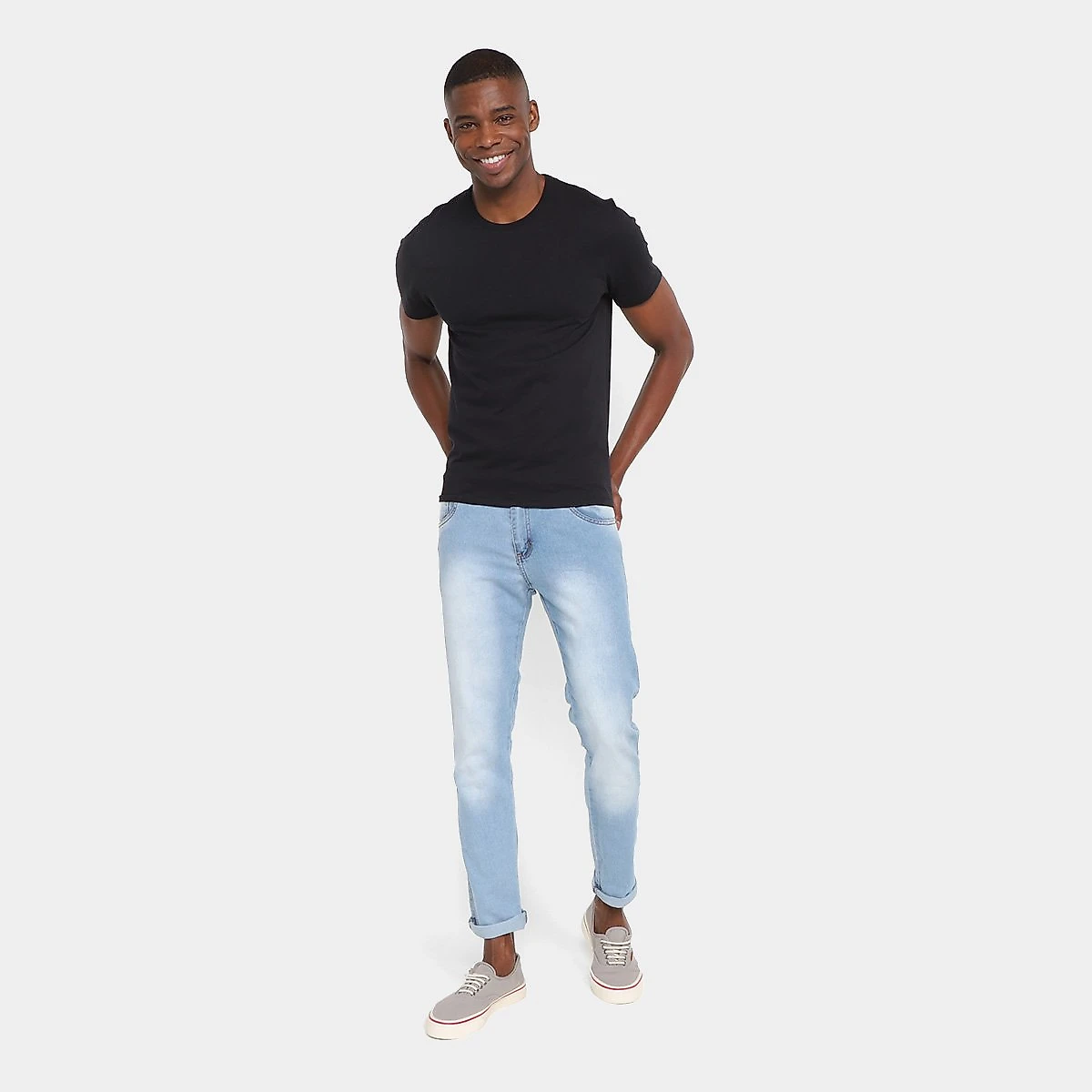 Kit Camisetas Hering Básicas Com 3 Peças Masculinas Branco+Preto - G
