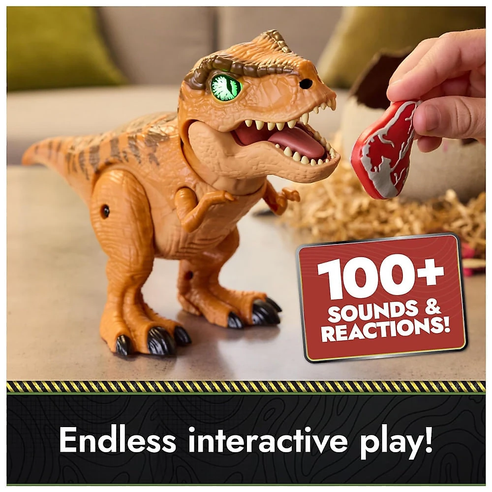 Primal Hatch Jurassic World Ovo Interativo de Dinossauro com Mais de 100 Sons e Reações - Treine Seu Próprio Bebê T-Rex!