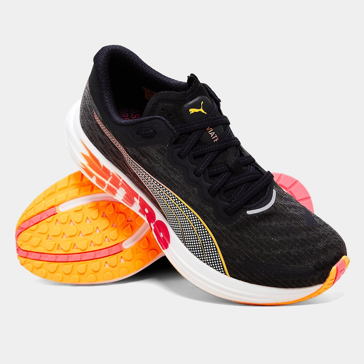 Miniatura Tênis Puma Deviate Nitro 2 Wns Feminino Preto+Laranja - 34