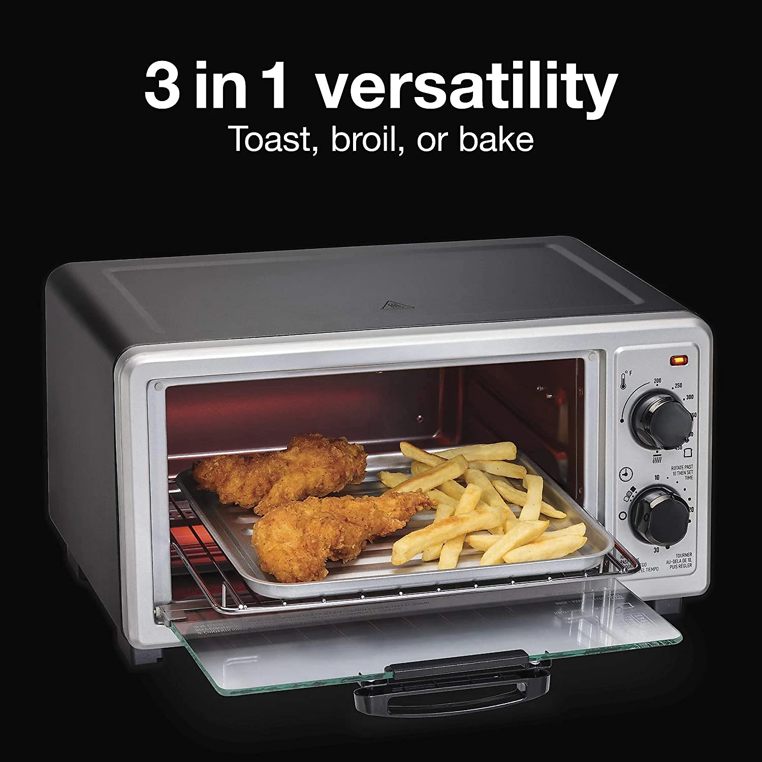 Proctor Forno Elétrico de Bancada com Controle de Temperatura e Temporizador 110V1100w Aço Inoxidável