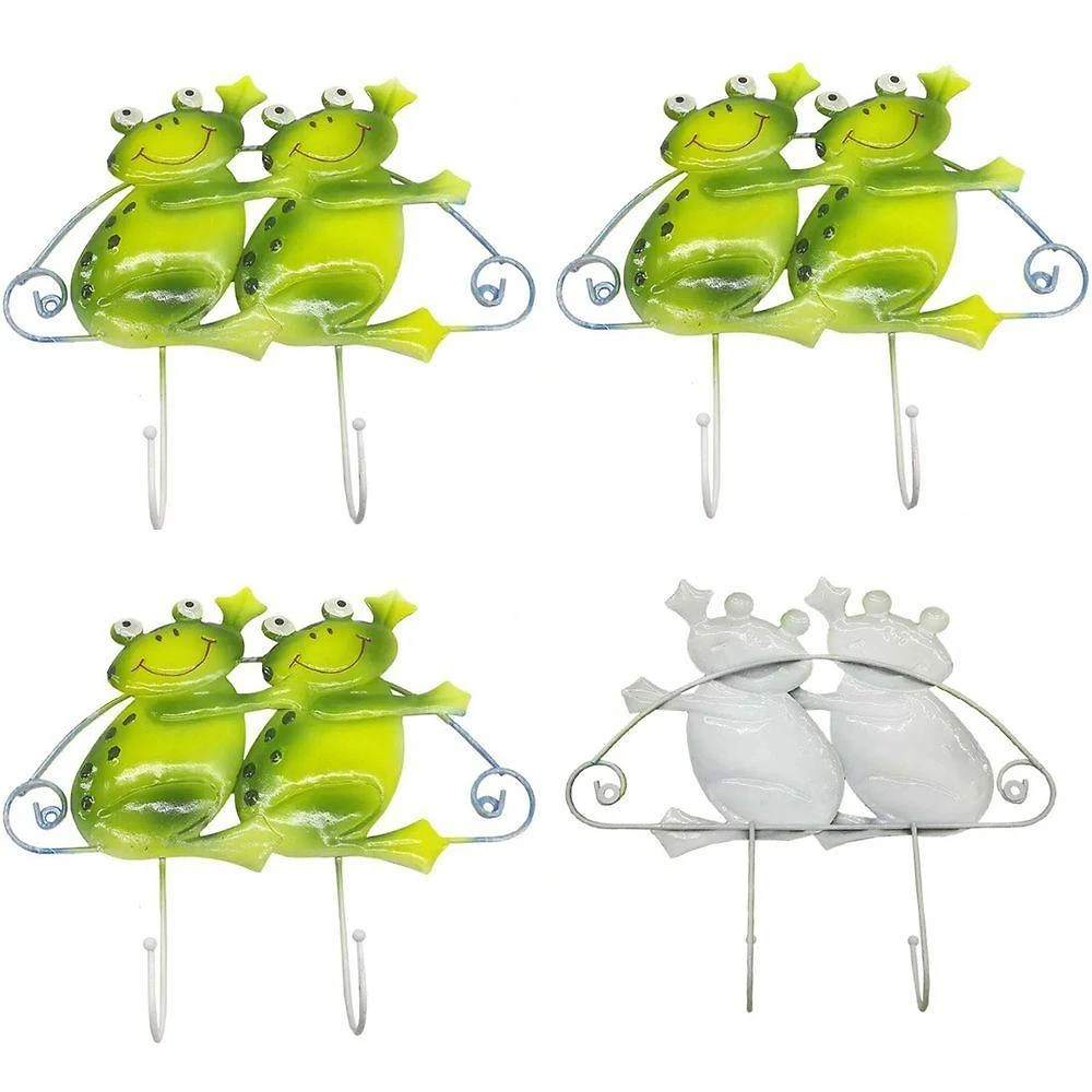 Gancho Metal Duplo Kit 4 Uni Enfeite Sapinho Decoraçao Casa Parede Quarto Pendura Bone Bolsa Chapeu