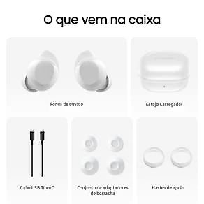 Fones de Ouvido Samsung Galaxy Buds Core Intra-auricular Bluetooth Cancelamento de Ruído IA Branco