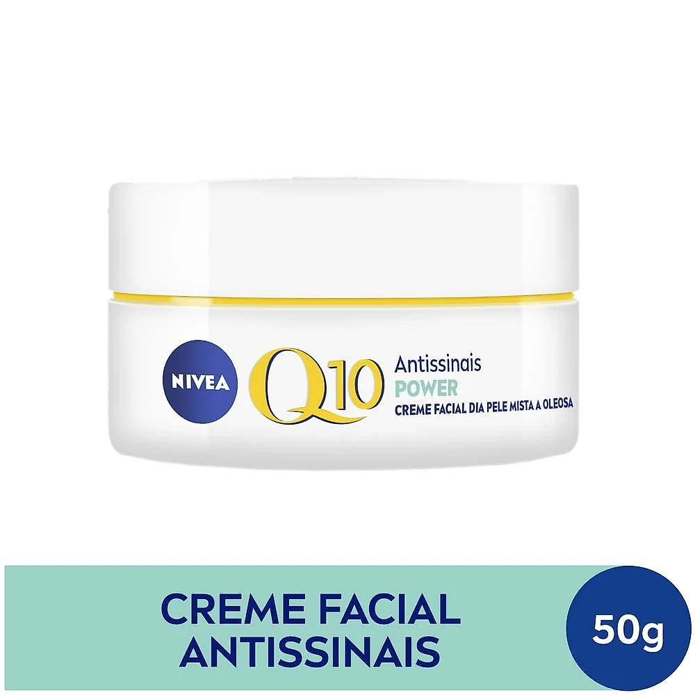 Nivea creme facial antissinais q10 power dia fps30 - pele mista a oleosa 50g