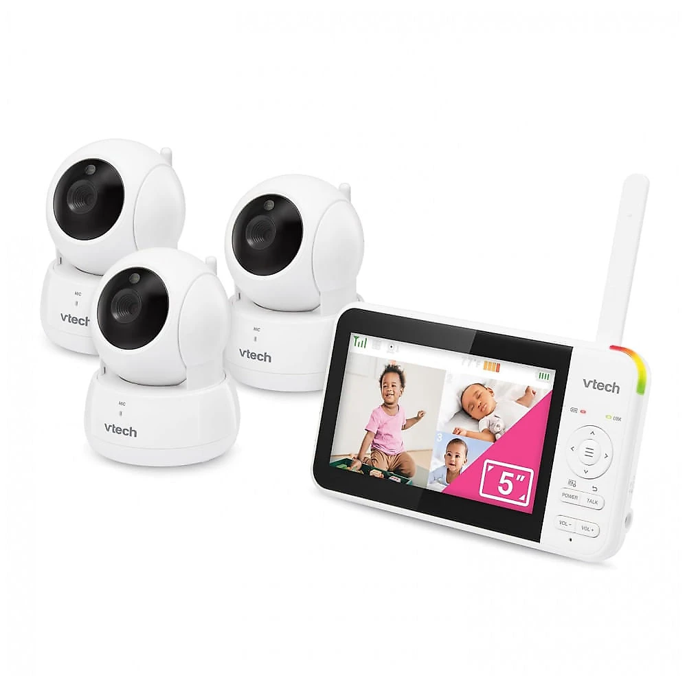 Babá Eletrônica para Bebês VTech com 3 Câmeras, Tela LCD de 12 cm