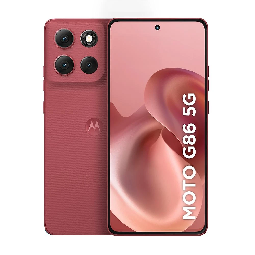 Smartphone motorola moto g86 5g tela 6.7" poled 256gb 8gb ram câmera 50mp 4k ip69 desbloqueado vermelho
