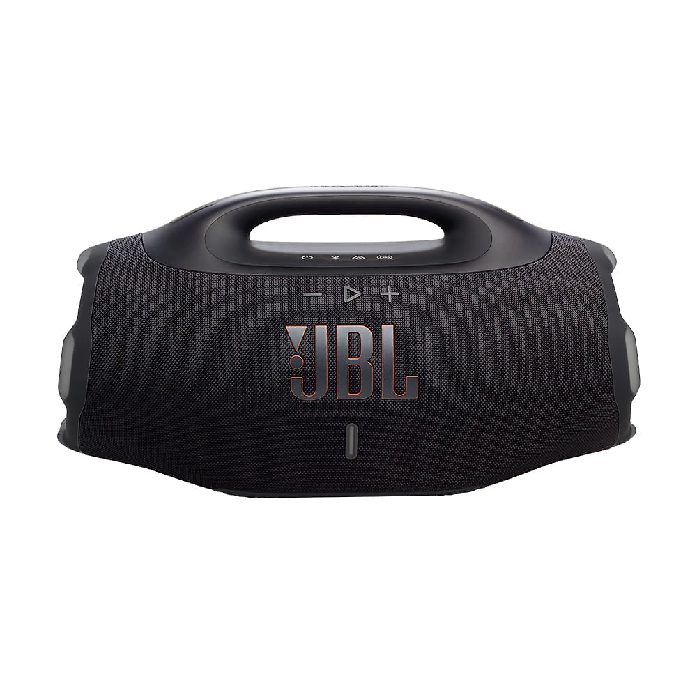 Miniatura Caixa de Som Bluetooth JBL Boombox 4 Preta, Bateria de Até 34H,  à Prova d’Água e Resistente a Poeira IP68 e 210W Bivolt
