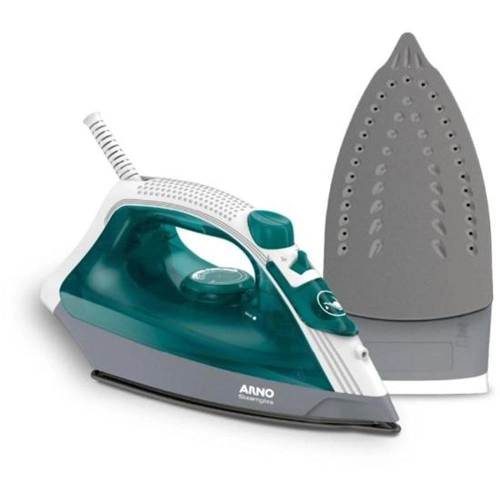 Ferro de Passar a Vapor Arno Steamgliss 1200W Base Antiaderente Azul 110V