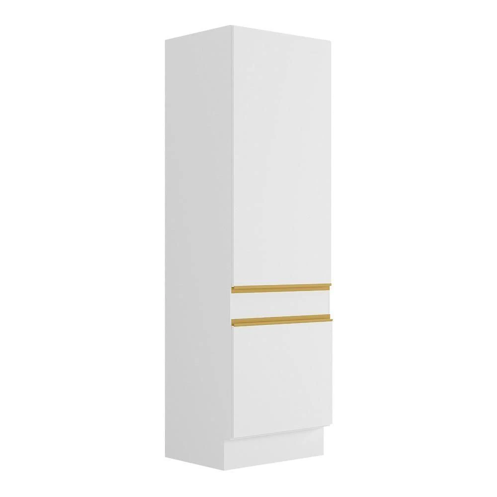Paneleiro 2 Portas 62cm Multimóveis V2119 Branco/dourado