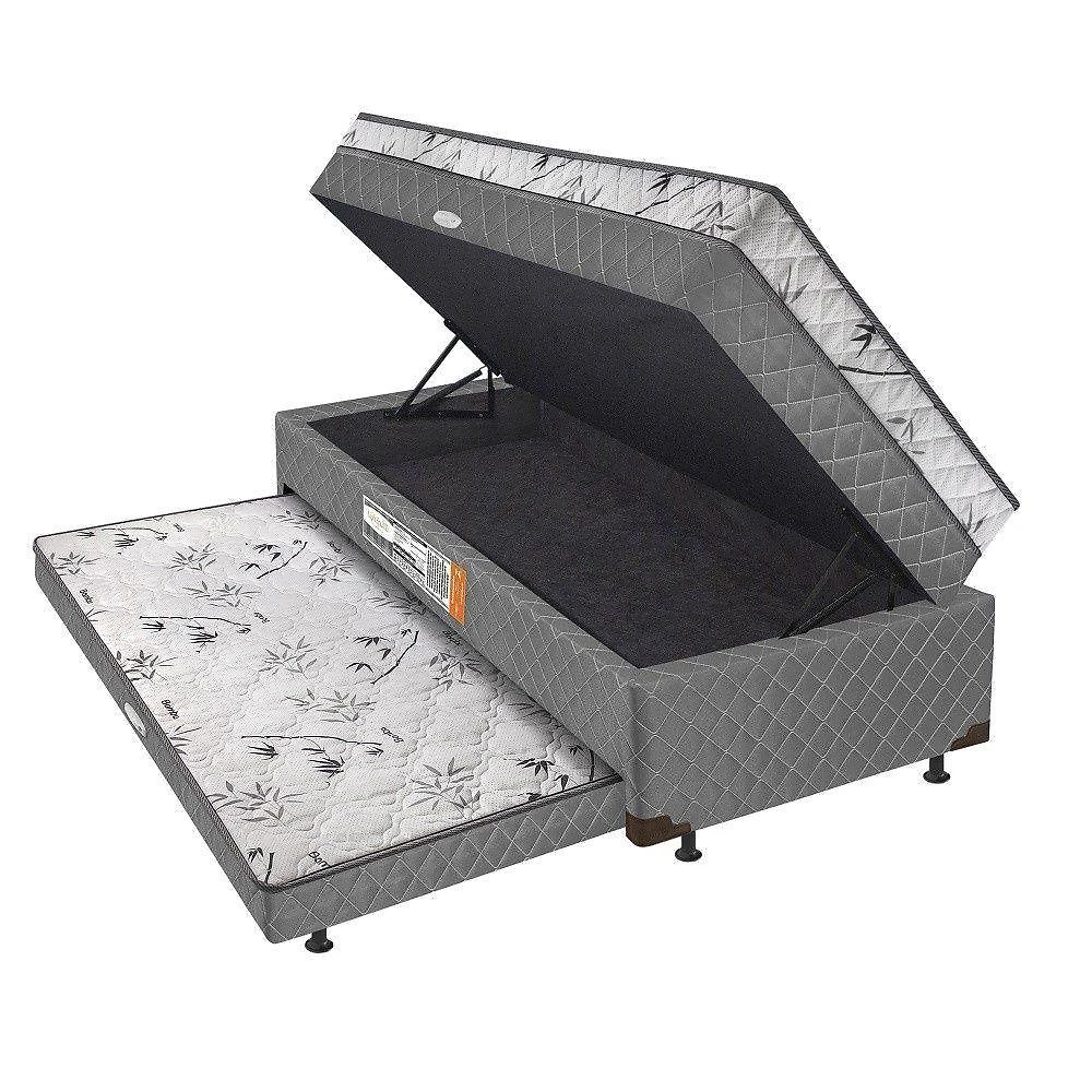 Bibox Solteiro Com Espuma Nas Duas Camas, Baú E Auxiliar 5cm