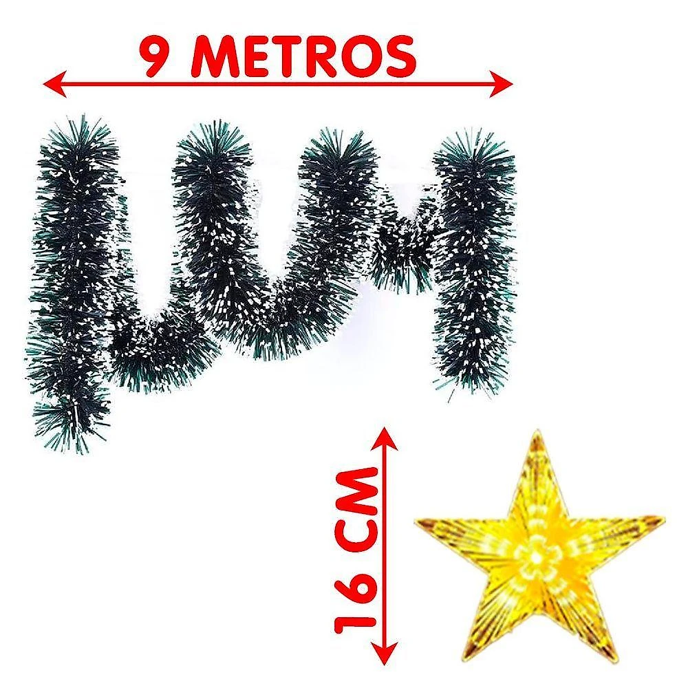 Árvore Natal De Parede 100 Lâmpadas Leds Enfeite De 9m 220v