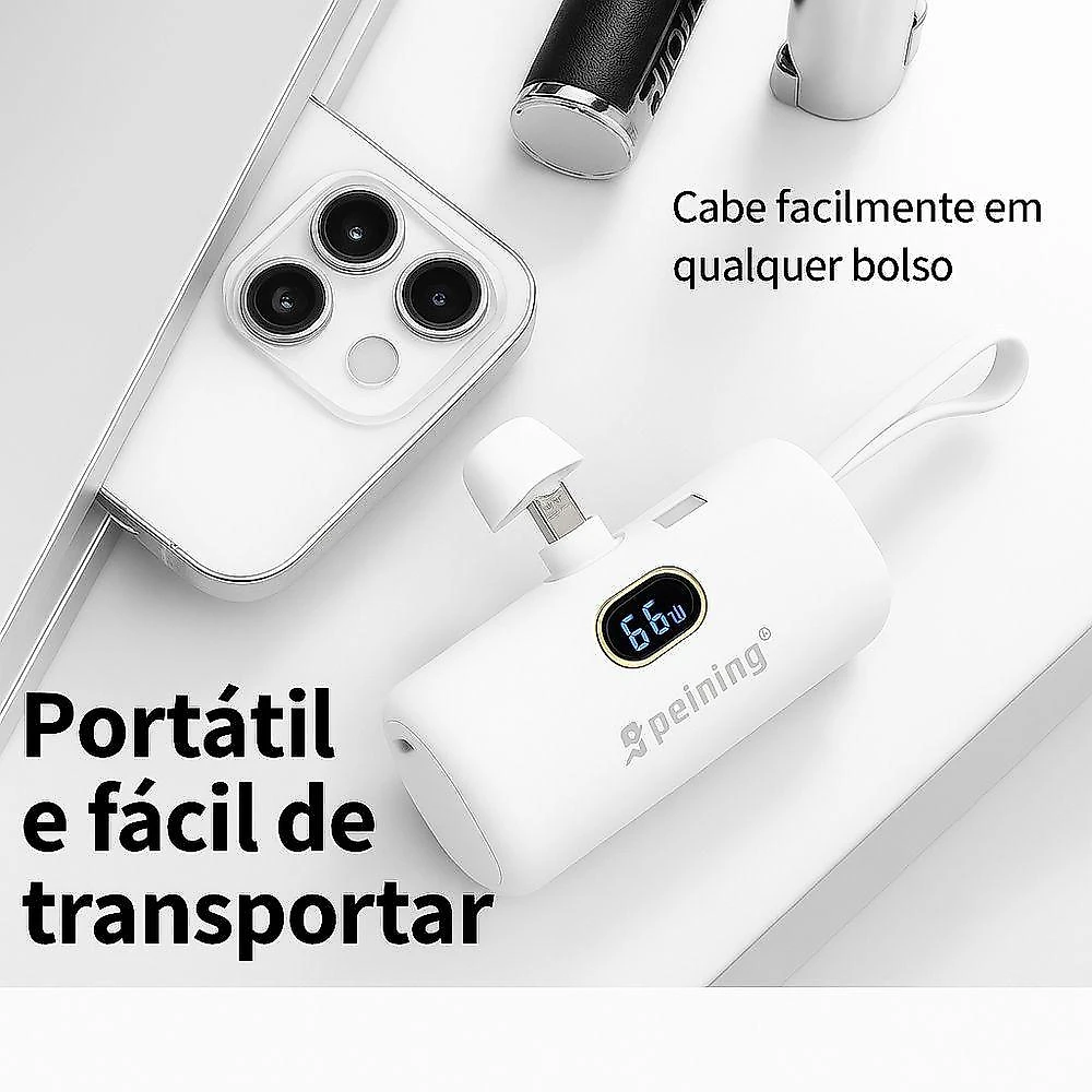 Carregador Portátil Peining WUP-953 22.5W 5000MAH Display LED Branco