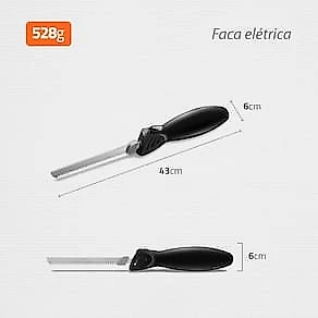 Faca Elétrica Mondial FA-01 100W Lâminas Duplas Trava Segurança 110V