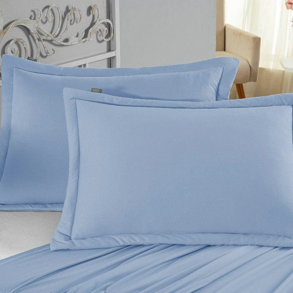 Porta Travesseiro Matelado Nobre 1 Peça Malha 100% Algodão - Azul-bebê