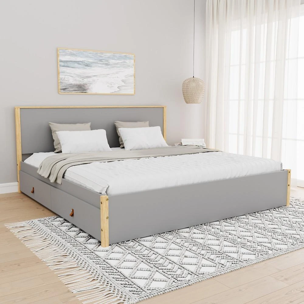 Cama King 4 Gavetas Íris CabeCasa MadeiraOriginals