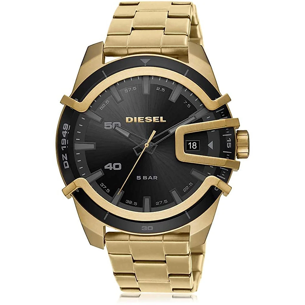Diesel Relógio Masculino de Quartzo Original cPulseira de Aço Inoxidável Dourado