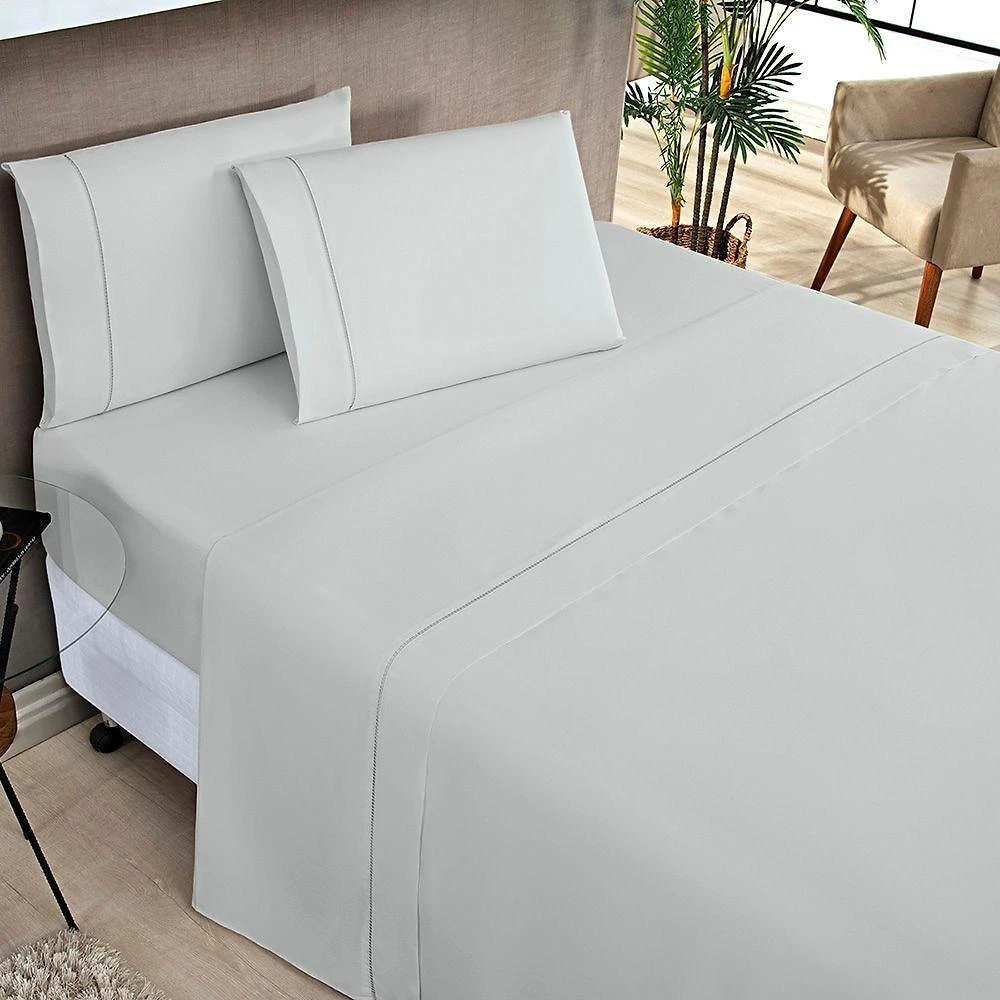 Jogo De Cama Elegance Solteiro 03 Peças - Cinza