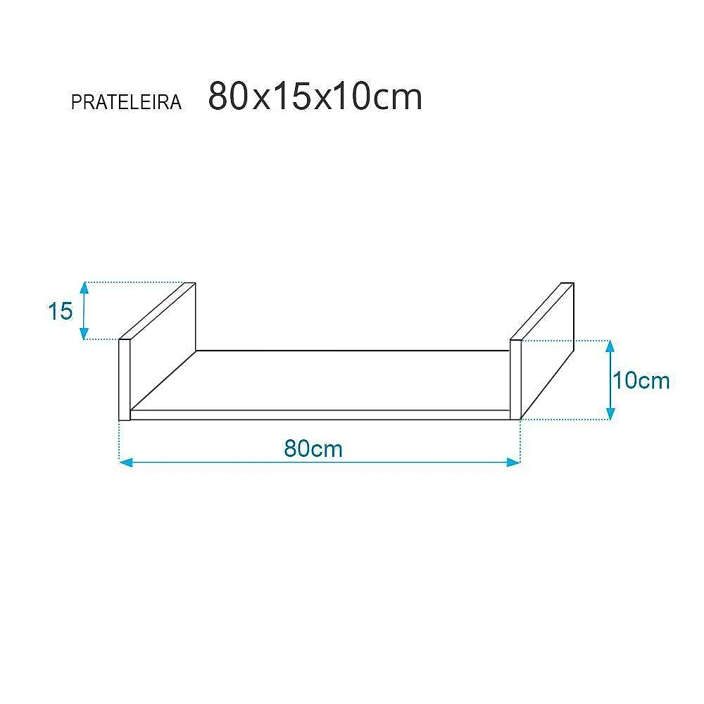 Kit 3 Prateleiras Crie Fácil 80X15CM MDP Suporte Invisível Moderno Sala Amarelo Mercado webcontinental-7899983610923