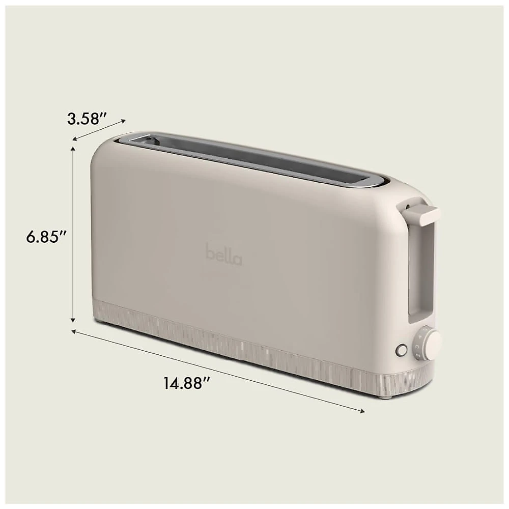 Torradeira Bella Slim 2 Fatias, 6 Configurações de Tostagem com Botões de Reaquecer e Cancelar, Bandeja Removível, 900 W, 25 cm.