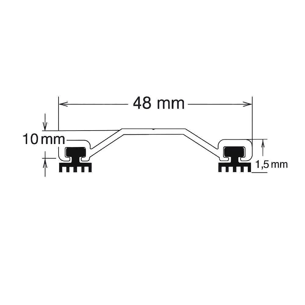 Perfil Trapezio Branco - 6,00m + 12m De Gaxeta Epdm