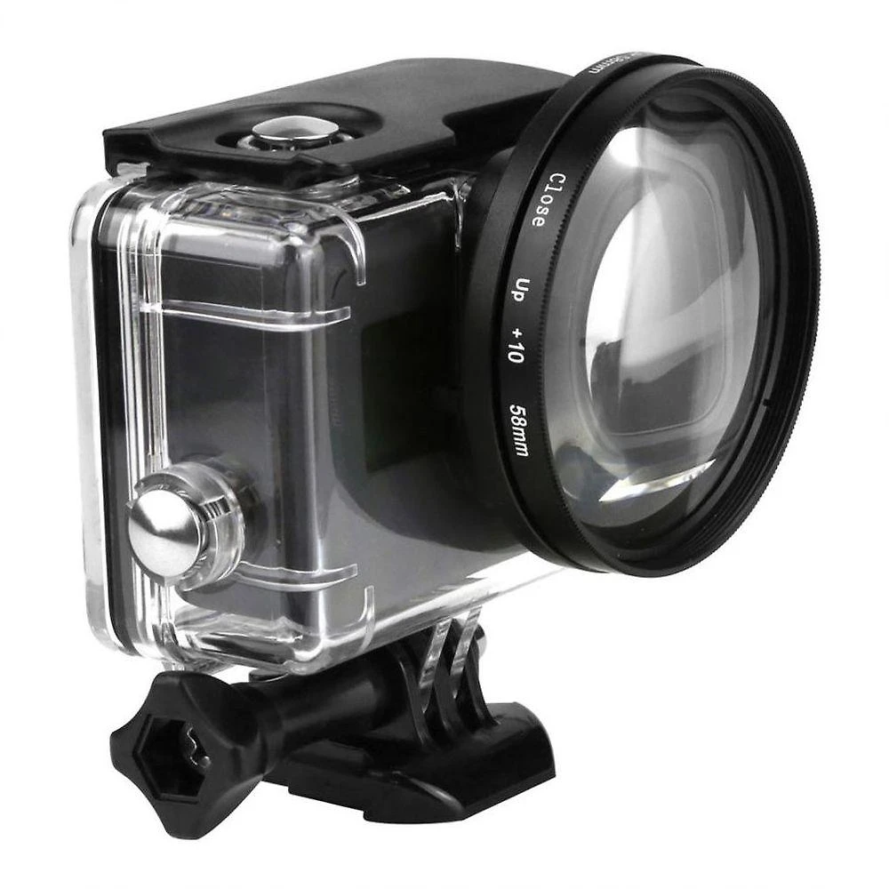 Lente Macro 10X 58mm para Caixa Estanque GoPro 7/6/5 Black