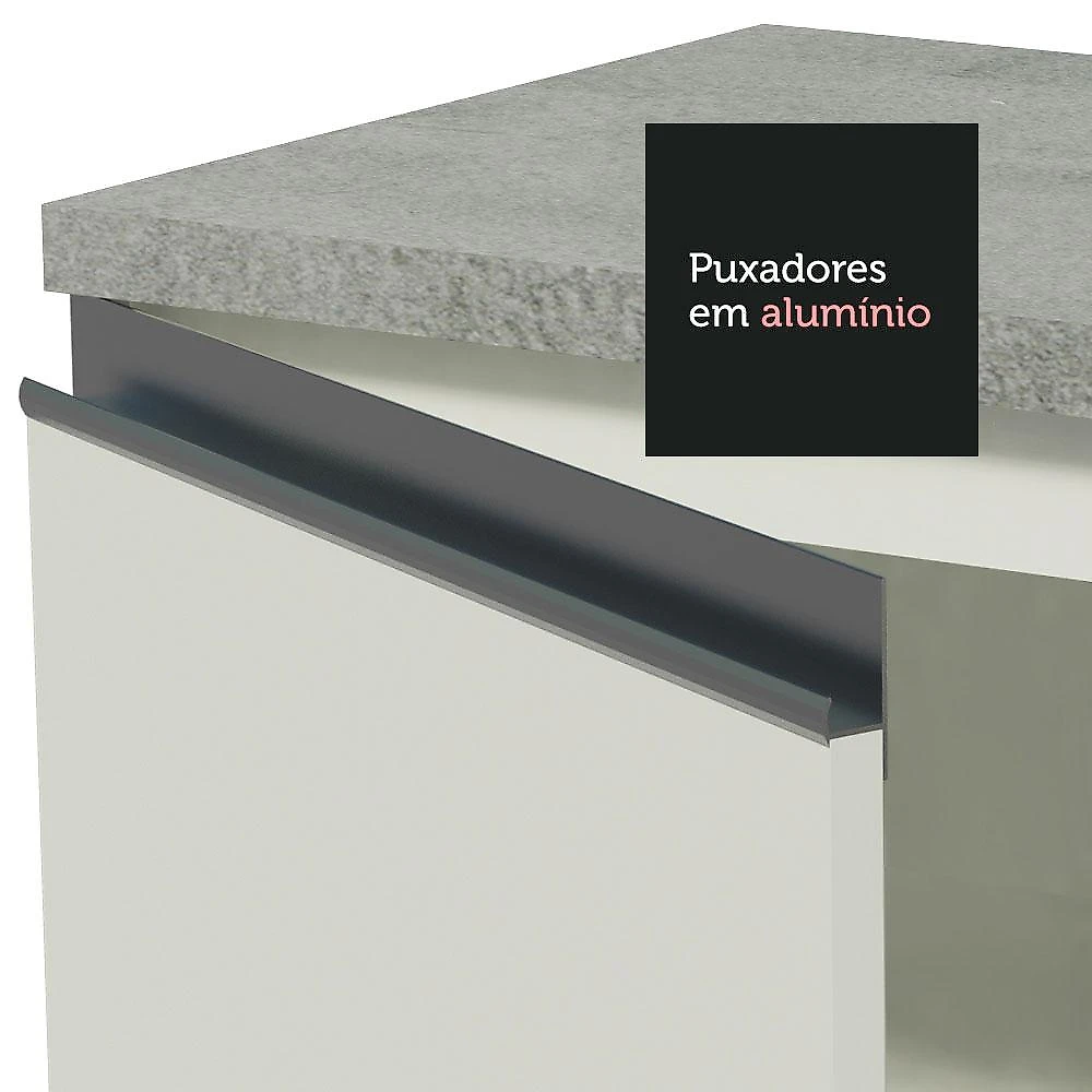 Armário de Cozinha Completa 260cm Branco Glamy Madesa 03 Branco