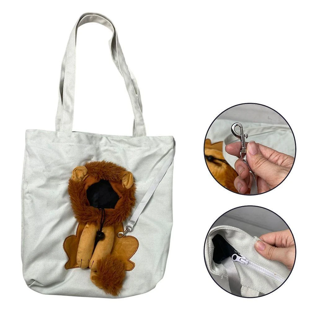 Bolsa de Transporte para Pets AB Mídia BSL3906 Estampa Leão Branco