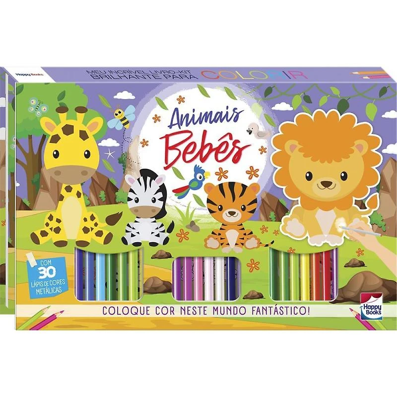 Meu Incrivel Livro-Kit Brilhante Para Colorir: Animais Beb