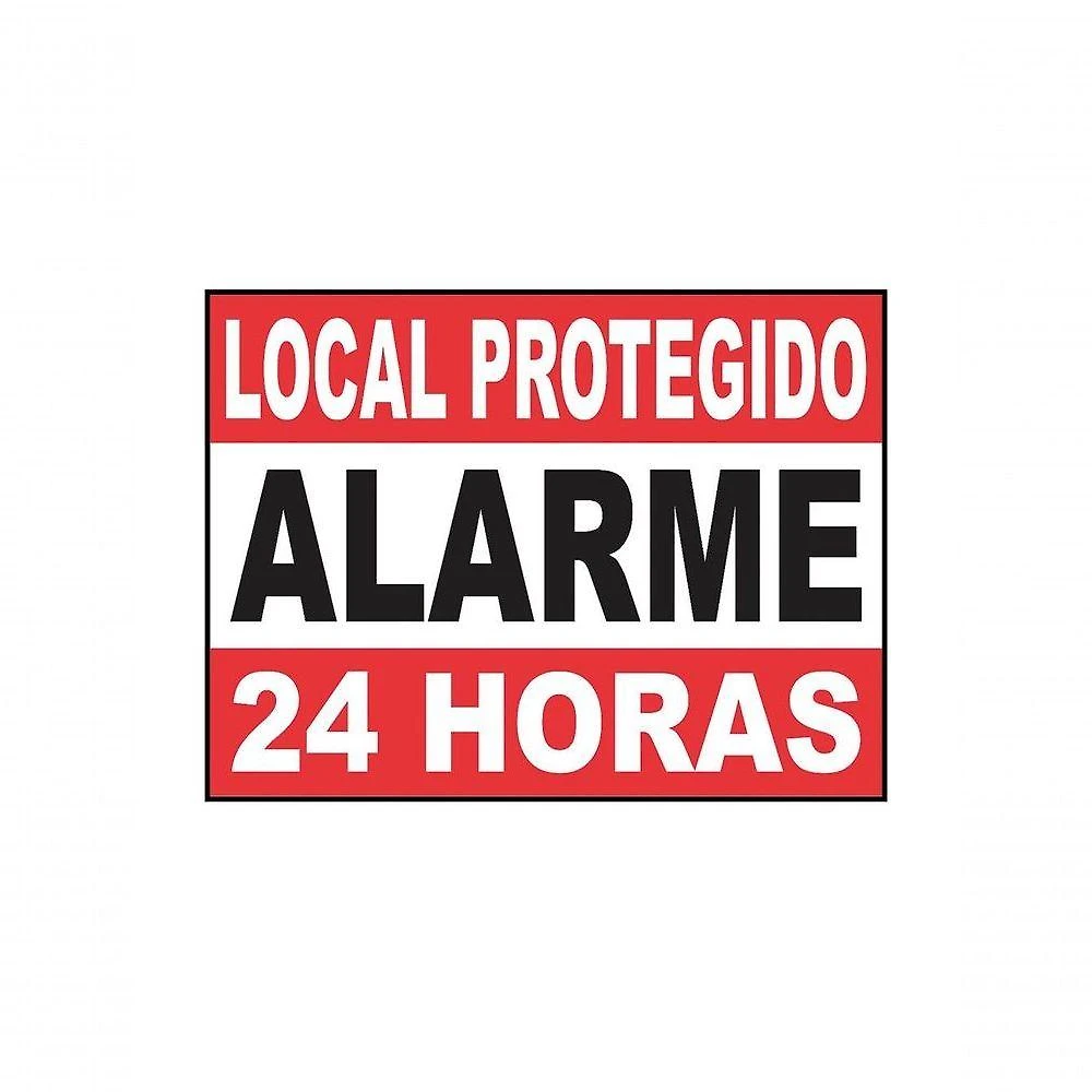 Placa De Aluminio Local Protegido Alarme 13x18