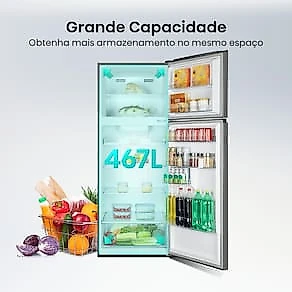 Geladeira Hisense Duplex Inox 467L Inverter Frost Free RT3N461 110V