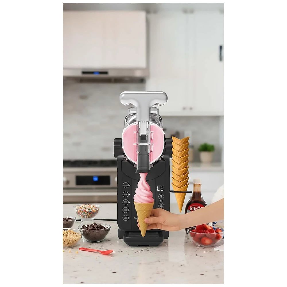 Máquina de Slush Raspadinha Frozen Magnavox 2-em-1 Onyx 1L Sorvete 1,7L Granita 10 Níveis Auto Limpeza