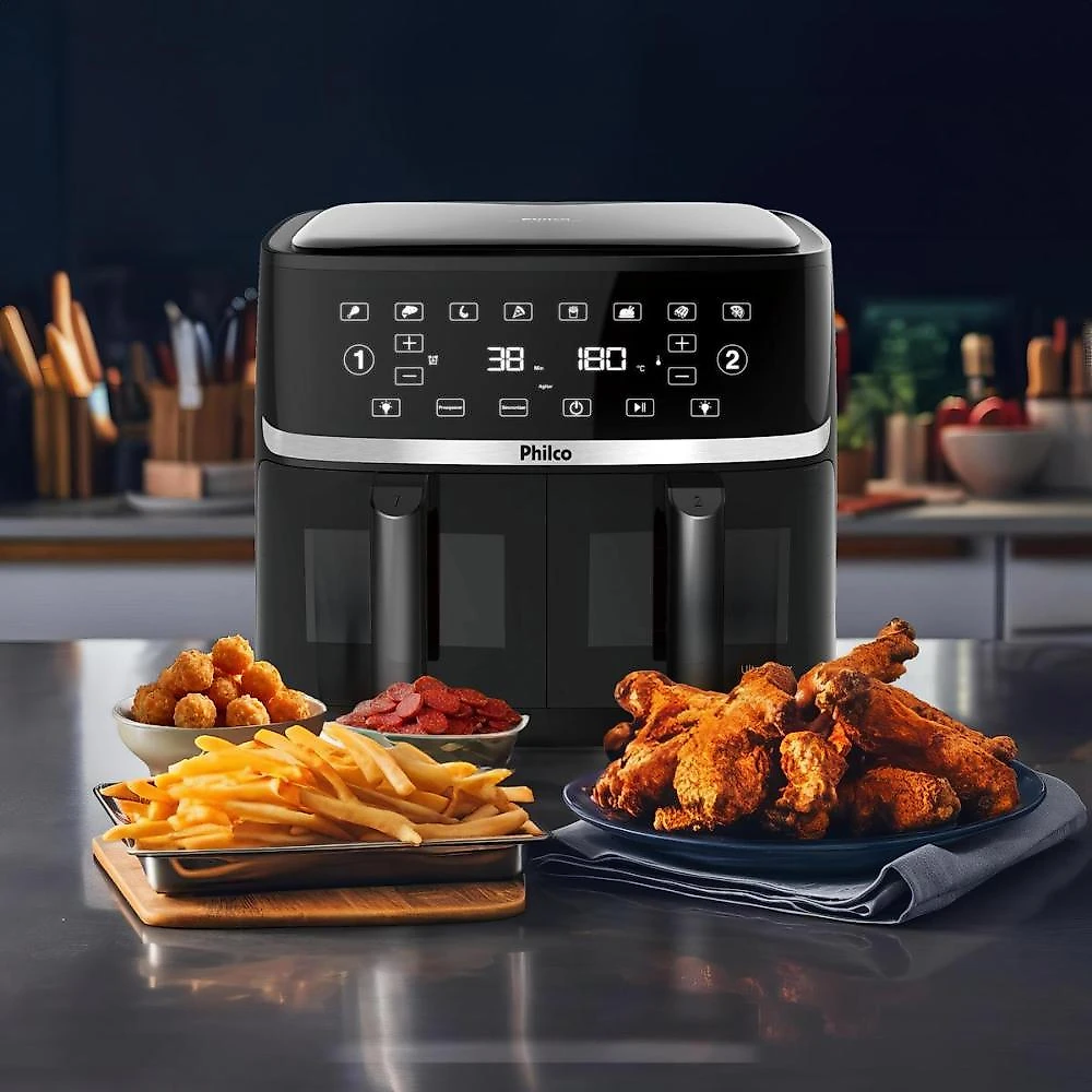 Air fryer philco 10l cesto duplo 2000w paf10a 220v