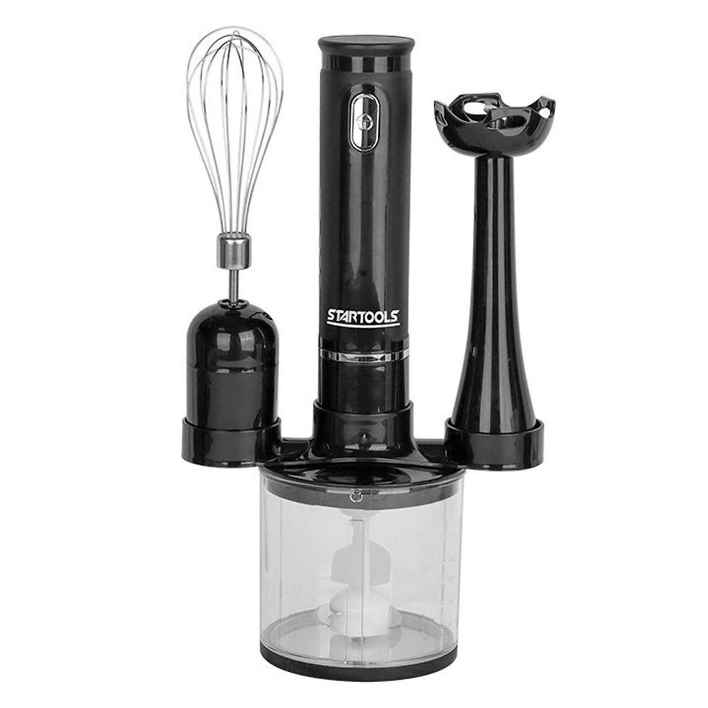 Kit Mixer, Processador e Batedor de Alimentos 3 em 1 220V Multifuncional, Preto Branco Startools