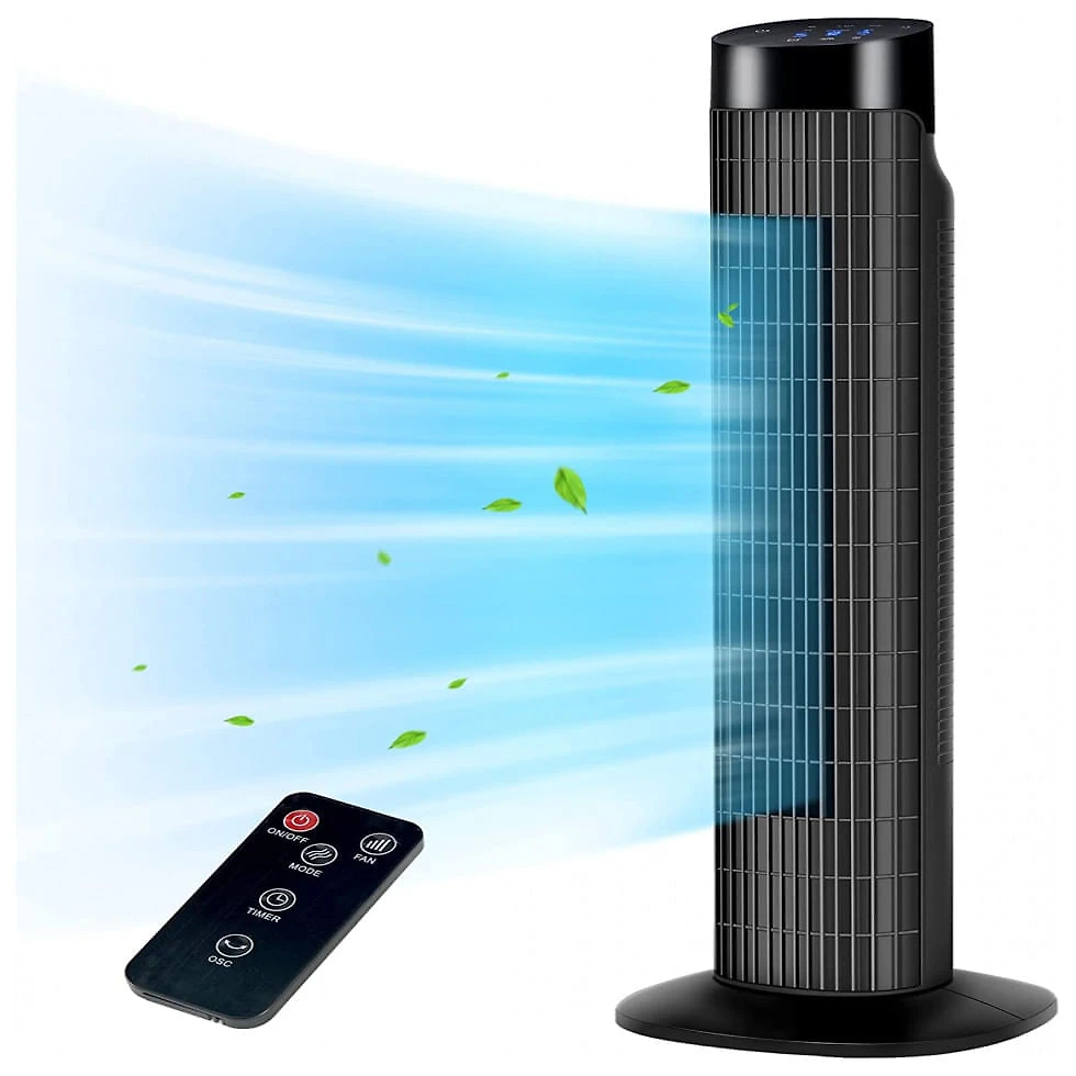 Ventilador de Torre Uthfy com Temporizador de 7H e Modo Silencioso, 110V Preto