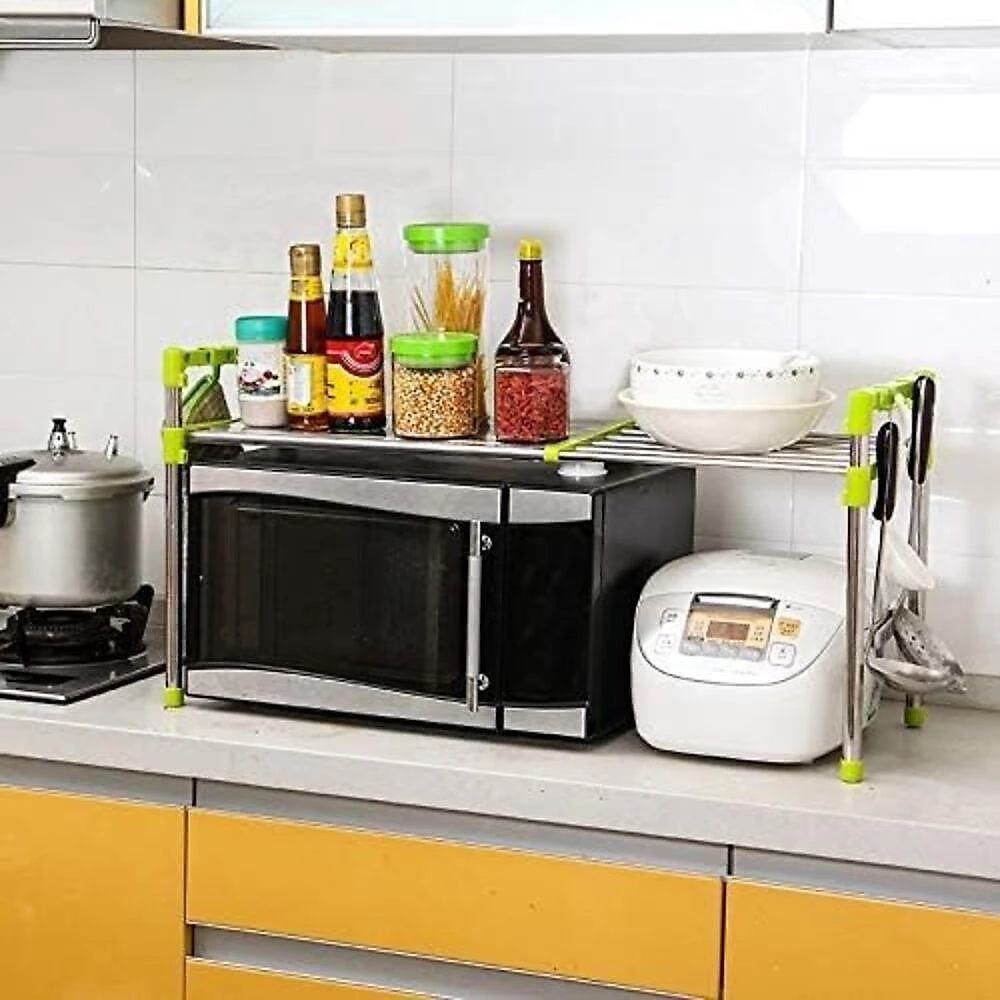 Prateleira Inox Organizador De Cozinha Banheiro Estante Ajustavel Multifuncional Microondas Sapateira Rack Portatil