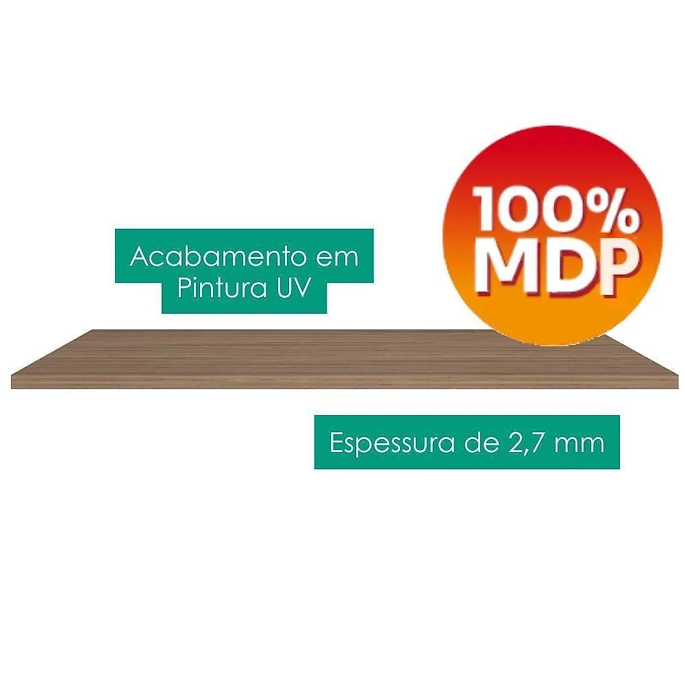 Cozinha Modulada Unna J00110P 6 Portas 3 Gavetas 200cm Branco Poliman Móveis