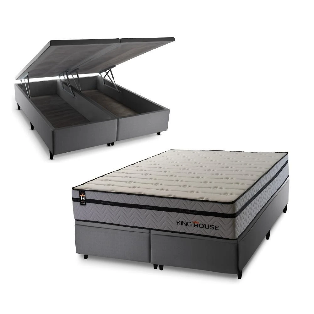 Cama Box Baú Preston com Molas Ensacadas 158x198 King House