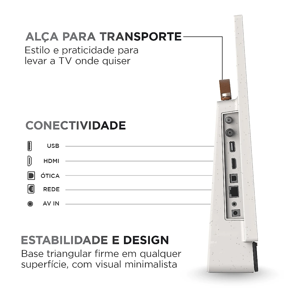 Smart TV Portátil AIWA 24” Full HD HDR10 Dolby Audio Google TV Bateria de 3h AWS-TV-24-01-G Bivolt