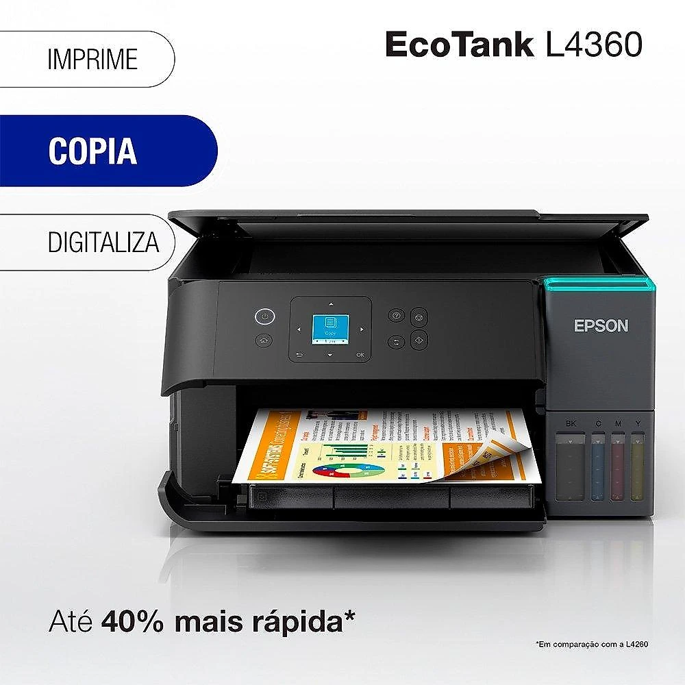 Multifuncional Epson EcoTank L4360 - Wi-Fi Direct, Frente e Verso Automático