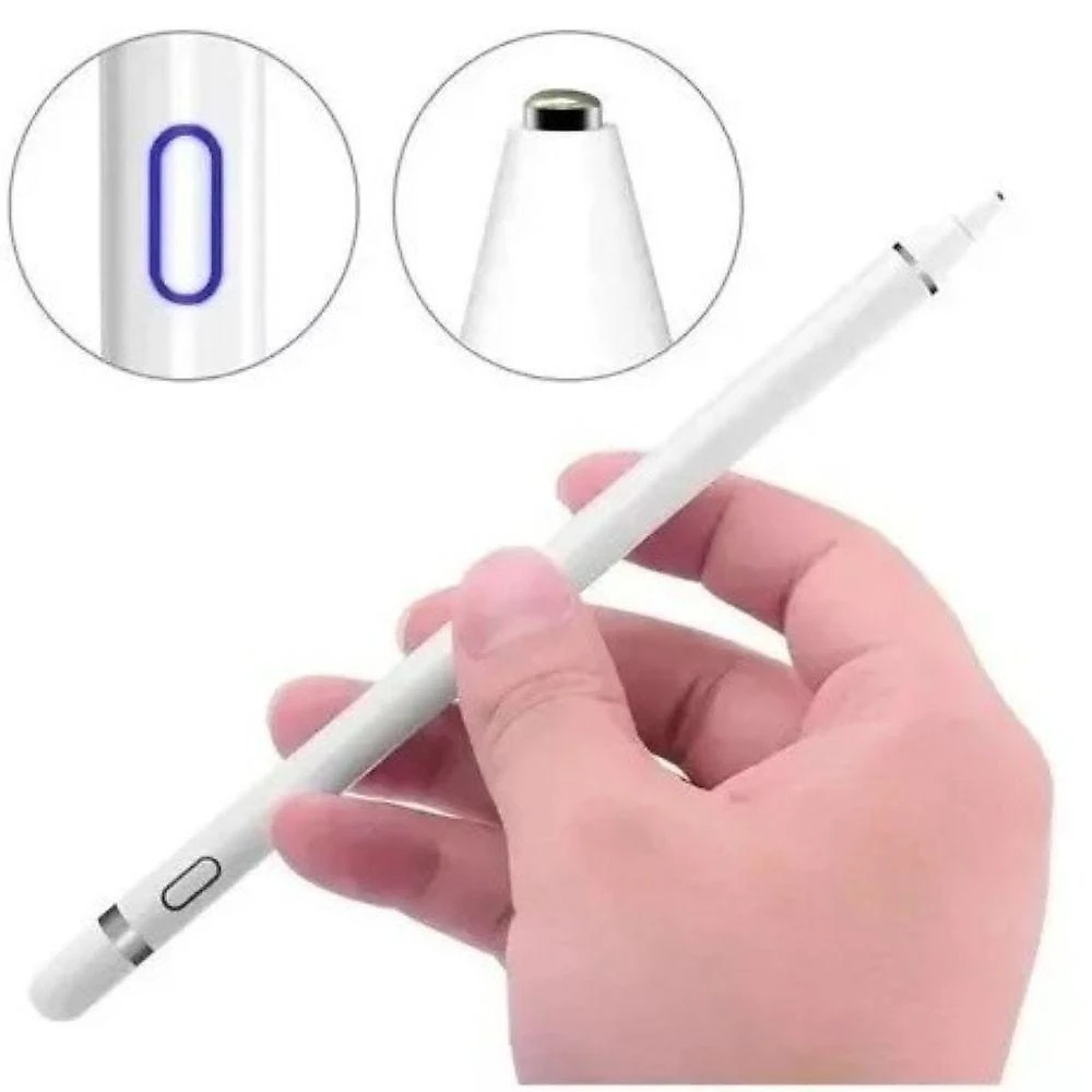 Caneta Touch Ponta Fina Stylus Alta Precisão Universal Tablet Branco
