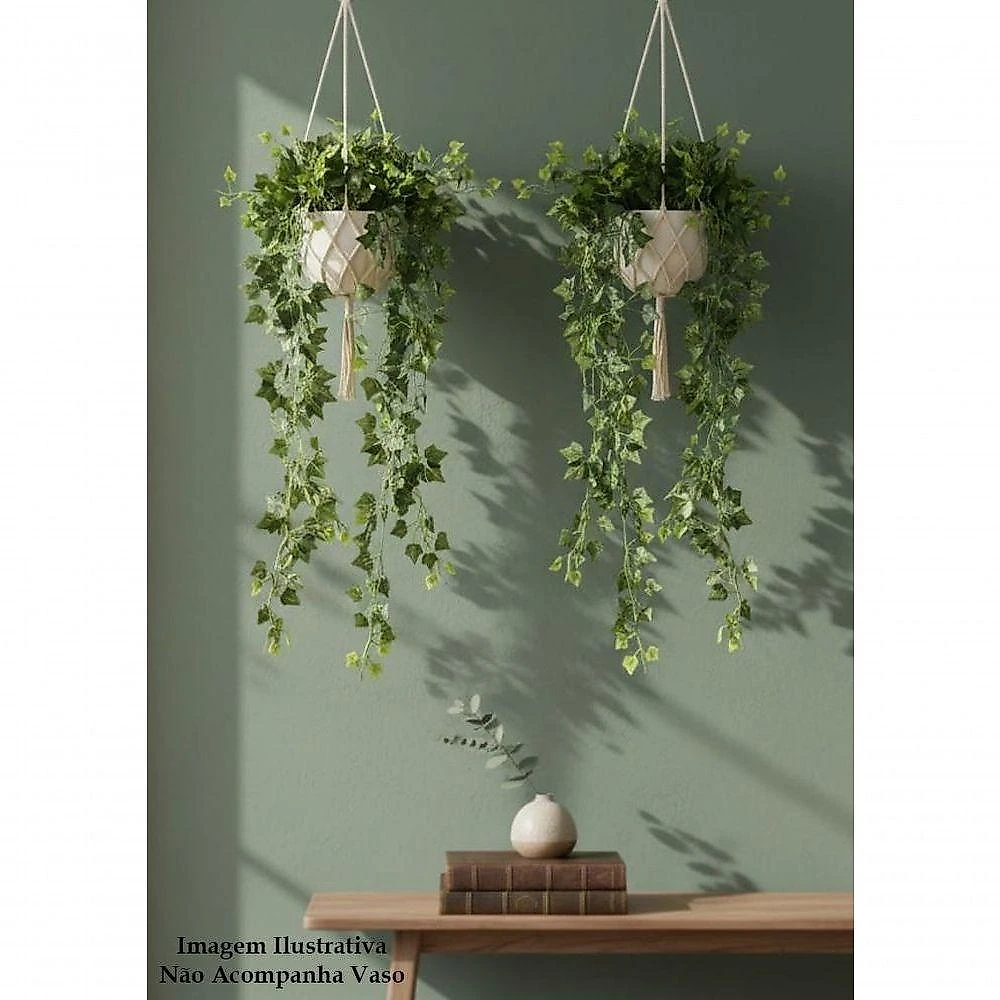 Kit 4 Pendente de Hera Trepadeira Artificial 100cm para Decoração Verde de Coração Shop