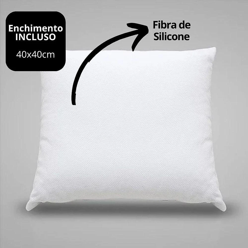 Capa de Almofada Natalina com Enchimento Gobelin Pinheiros e Presentes Vermelho Yangzi 45CM