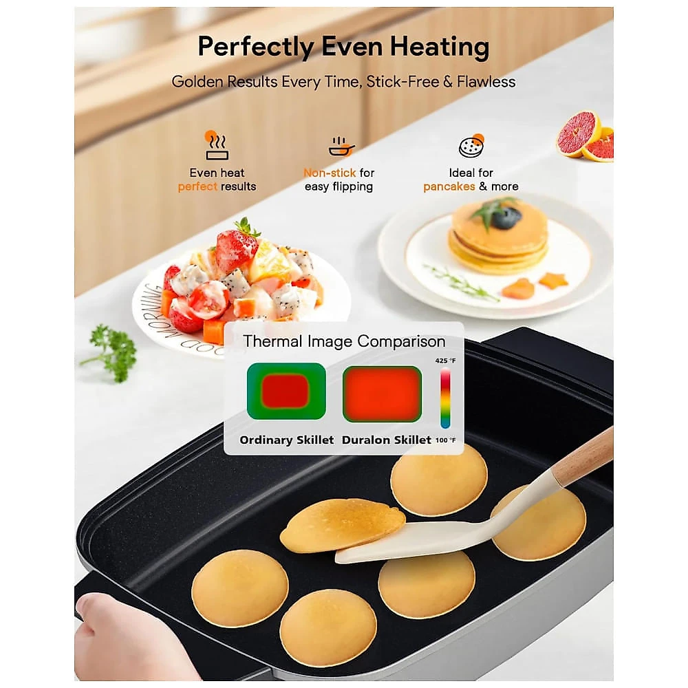 Panela Elétrica Skillet 7L Nuwave Medley XL Cinza Digital Antiaderente Cerâmica PFAS Free com Tampa de Vidro 110V