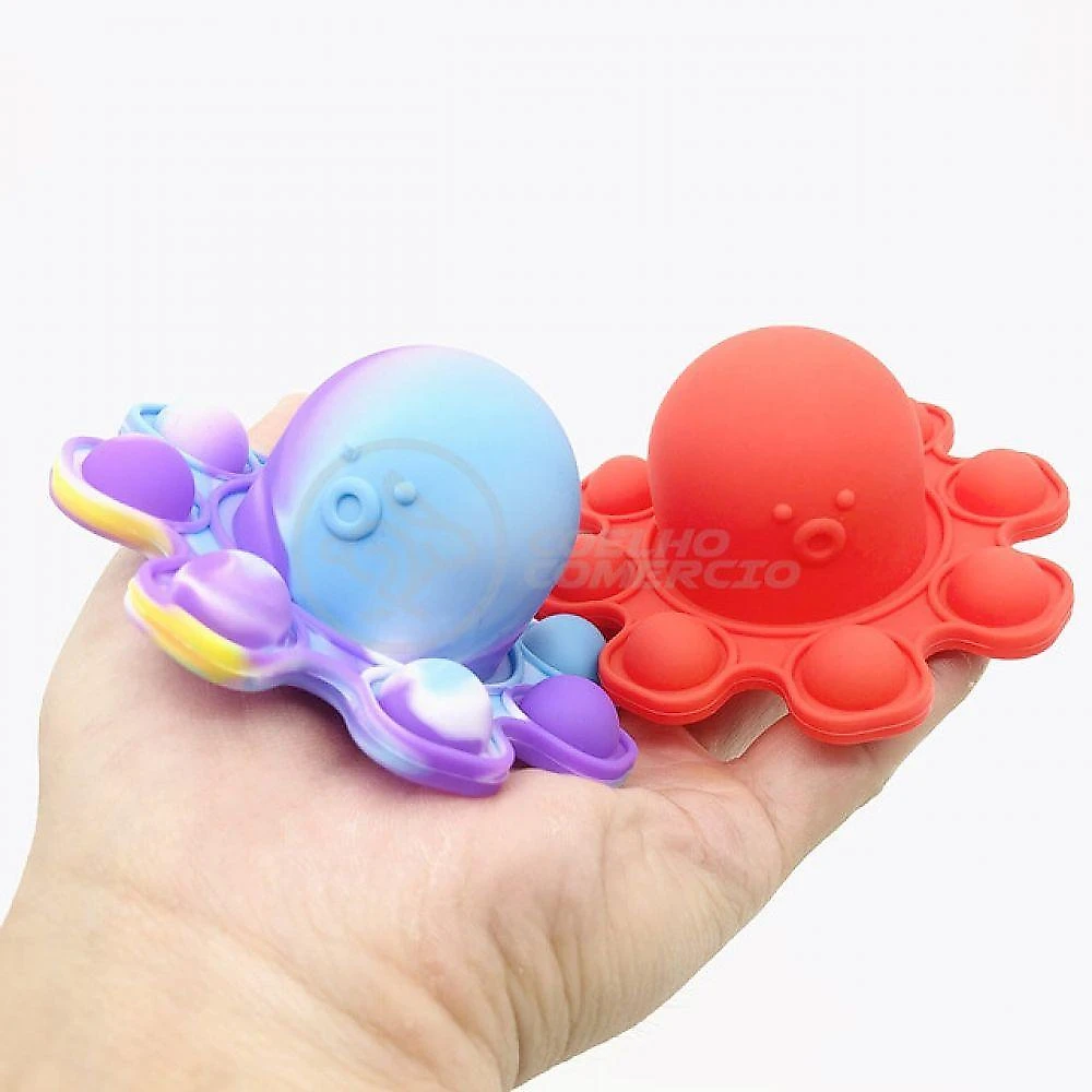 Chaveiro Polvo Reversível Pop It Anti Stress Silicone