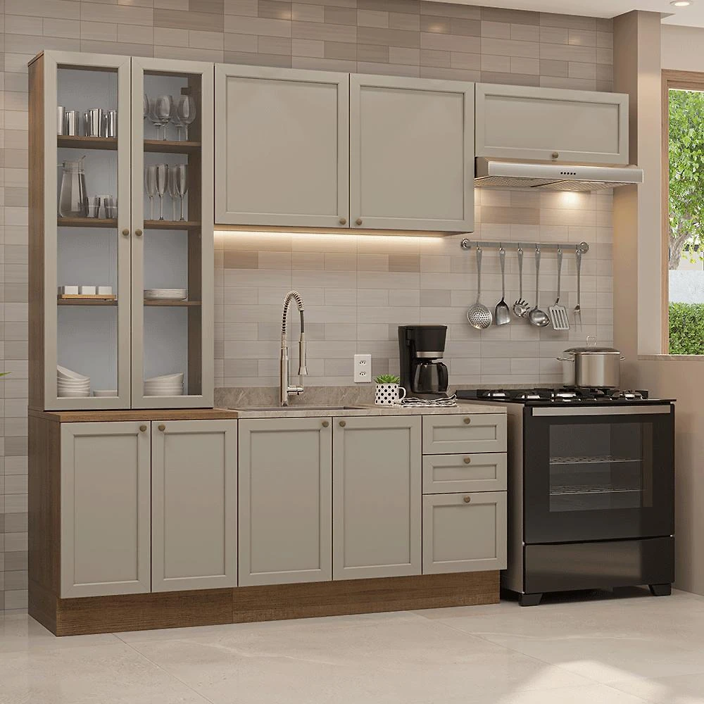 Armário de Cozinha Completa 270 cm Rustic Vik Madesa 05