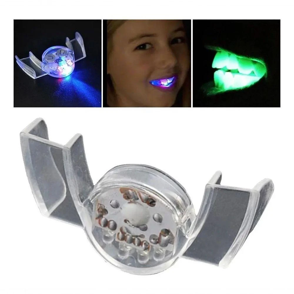 Aparelho de Luz LED Dental Bucal Reaparelho10 Silicone Transparente Multicolorido 6cm 2,8cm
