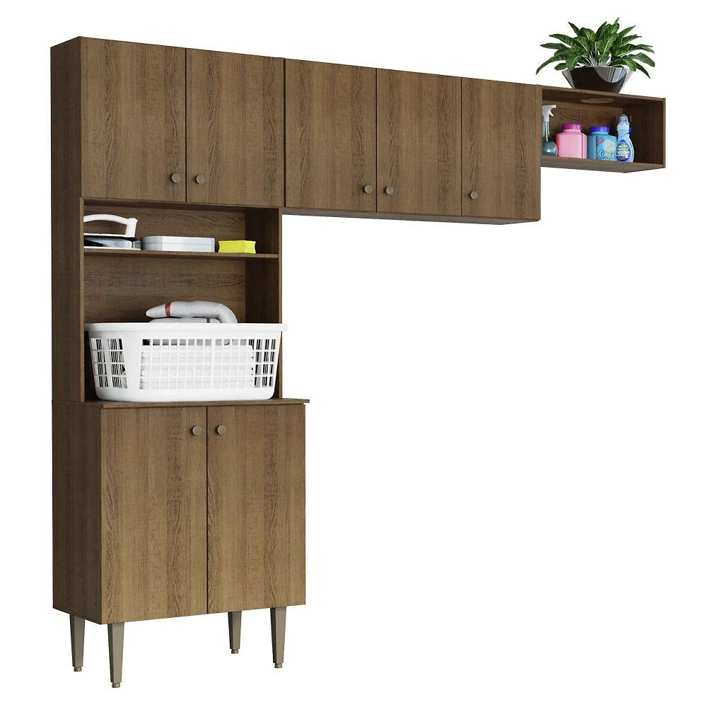 Kit Área de serviço lavanderia 235cm rustic gourmet madesa